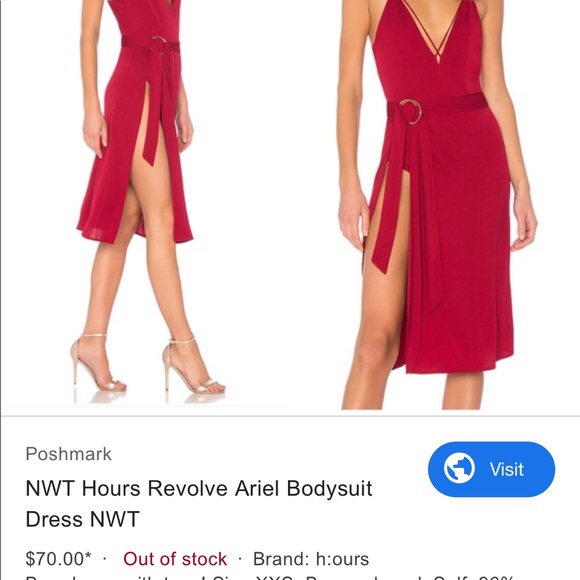 LAST HOURS OR WILL BE DONATED!
H.ours Ariel bodysuit dress burgundy - Picture 4 of 8